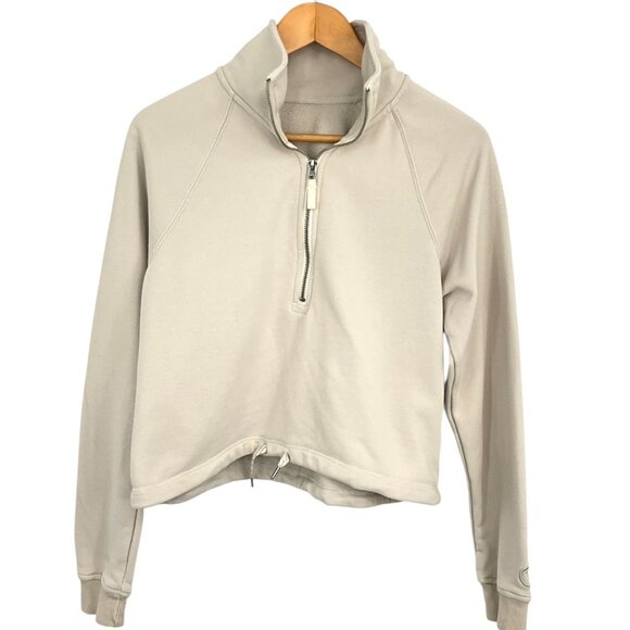 Vuori Sedona Half Zip Pullover Sweatshirt Bone Ivory Size S Pullover Cropped - Picture 1 of 9